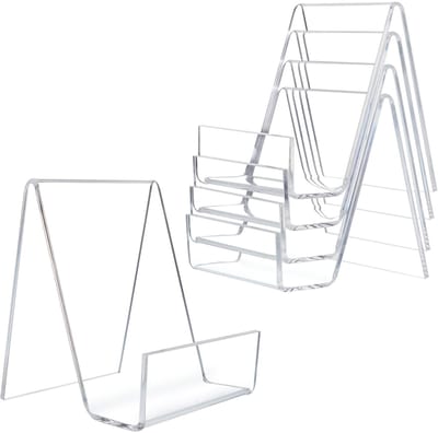 Dailygoody - Doorzichtig Acryl Boekenstandaards - Set van 5 - Transparante Display Ezel - 16 x 11 x 9 cm - Voor Boeken en Kunst - Ideaal voor Thuis en...