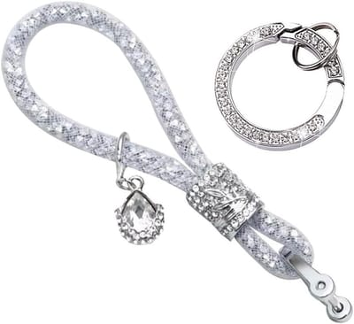 ByShane - Sleutelhanger voor auto met diamanten draaibaar van metaal en glas - Regulable Eén maat