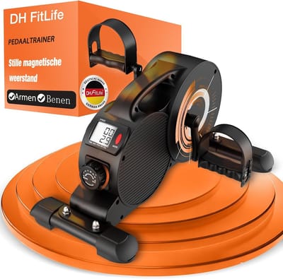 Pedaaltrainer voor Thuis - Mini Hometrainer - Actieve Revalidatie - 16 Weerstandsniveaus - 52.5 x 41.5 x 28 cm - Zwart