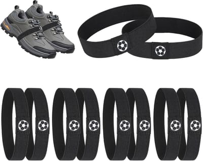 Set van 10 verstelbare elastische veters, anti-losse fixatiebanden voor sportschoenen en vrijetijdsschoenen, ideaal voor voetbal en andere sporten