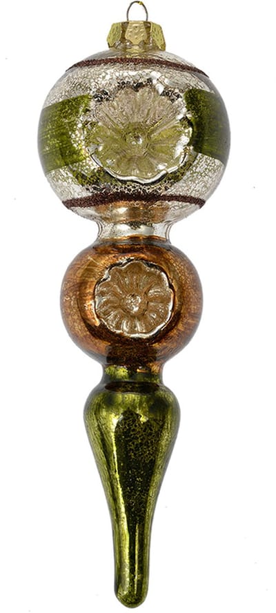 Clayre & Eef Kersthanger Ø 6x17 cm Groen Glas