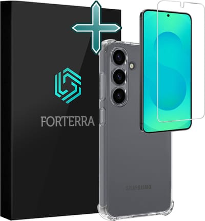Hoesje Met Screenprotector - Geschikt voor Samsung Galaxy S25 - Sterk & Shockproof - Back Cover - Siliconen Case - Telefoon Hoes - Shock Proof - Transparant