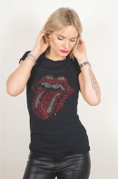 The Rolling Stones - Classic Tongue Dames T-shirt - S - Zwart