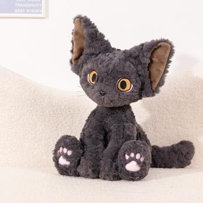 Schattige Devon Rex Kat Pluche Speelgoed Realistisch Knuffeldier Met Grote Oren Zacht Levensgetrouw Cadeau Voor Kattenliefhebbers Verjaardag Kerstcadeaus 24cm