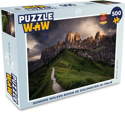 Puzzel Donkere wolken boven de Dolomieten in Italië - Legpuzzel - Puzzel 500 stukjes