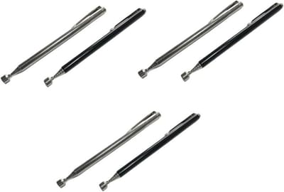 Draagbare telescopische magnetische ophaalstang met verlenging - Handgereedschap voor metaal en schroeven (Zwart) 6 stuks