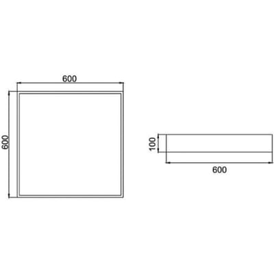 BRUMBERG plafondlamp Biro Square, aan/uit, zwart, 3000K