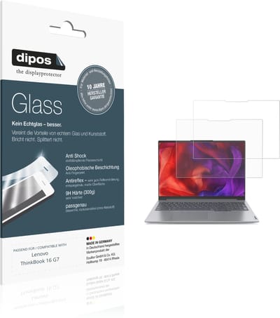 dipos – 2x Matte Pantserfolie geschikt voor Lenovo ThinkBook 16 G7 | 9H Screenprotector