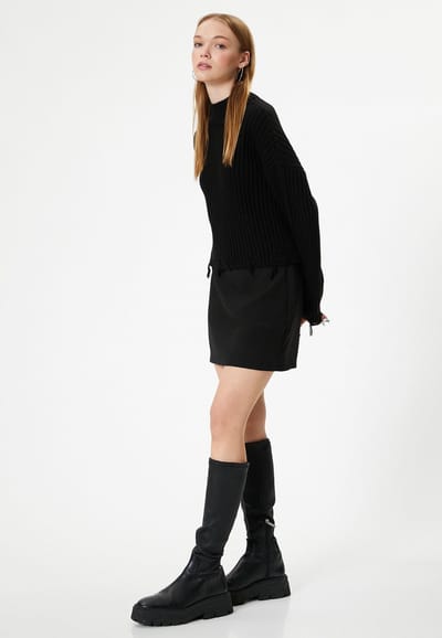 Rechte kraag Verloop Gedetailleerd Sweater
