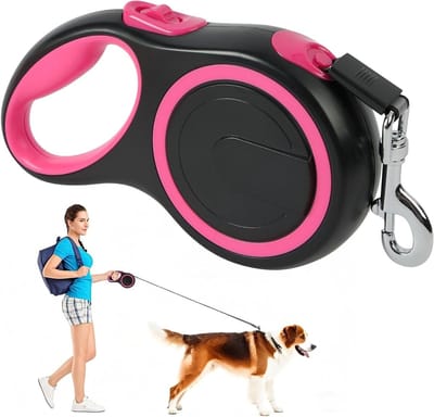 Verstelbare Hondenriem voor Kleine en Grote Honden, 360° Draaivrij, Uitrekbaar met Antislip Handvat, Snelle Rem, Retractable Hondenlijn voor Training en Wandelen (8m - 50kg)