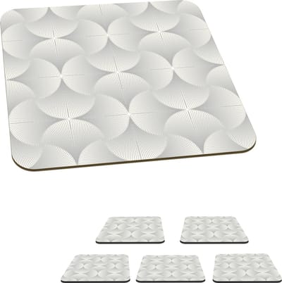 Onderzetters voor glazen - Patronen - Zilver - Retro - 10x10 cm - Glasonderzetters - 6 stuks