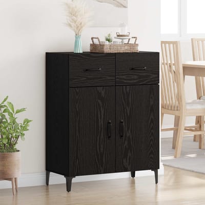 vidaXL - Dressoir - Zwart - Eiken - 69,5 - x - 34 - x - 90 - cm - Bewerkt - hout