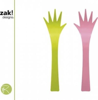 Zak!Designs Sorbet - Saladebestek - Helping Hands - 32 cm -Set van 2 Stuks - Paars / Licht Blauw
