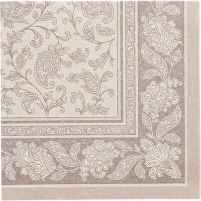 50 Servetten ROYAL Collection 1/4 vouw 40 cm x 40 cm mocca Ornaments