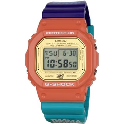 Casio G-Squad Serie G-Shock & In4mation Samenwerking 200M Waterdicht Kwarts Uurwerk Hars Band Unisex Horloges Grijs DW5600IN4M234 Gray Dial beige
