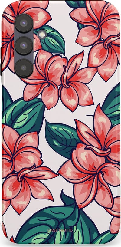 Casetastic hoesje geschikt voor Samsung Galaxy A25 - Dubbellaagse bescherming - Bloemenparadijs - Fashion Case - Petrol Koraal Perzik Wit