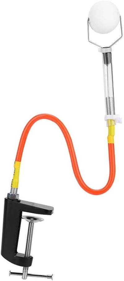 Tafeltennistrainingsrobot - Oefenhulp Bal - Vaardigheden Verbeteren - Vaste Clip Bevestiging - 15.98 x 14 x 4.98 cm - Zwart