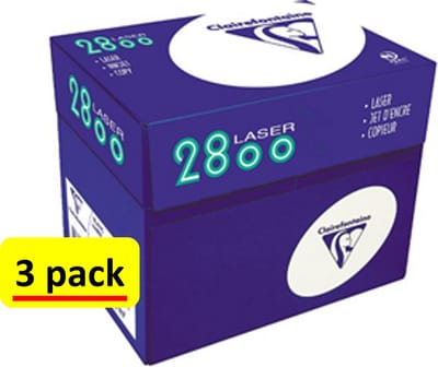 3 x Clairefontaine Laser 2800 printpapier - 500vel - A4 - 80 gr - Homepack