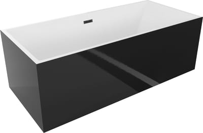 Mexen Vigo vrijstaande badkuip 178,5 x 80 , wit/zwart, zwarte overloop - 51251788075-70