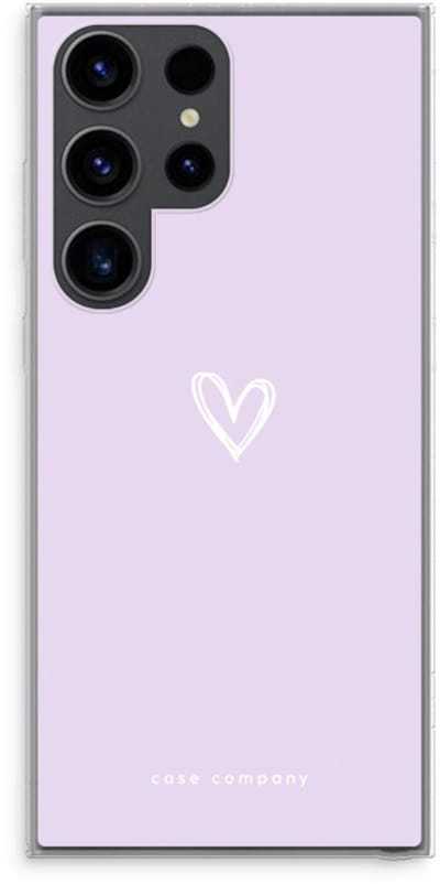 Case Company® - Hoesje geschikt voor Samsung Galaxy S23 Ultra hoesje - Klein hartje paars - Soft Cover Telefoonhoesje - Bescherming aan alle Kanten en Schermrand