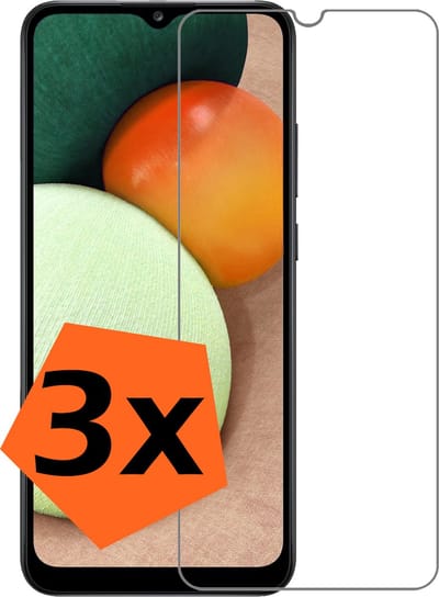 Screenprotector - 3 Stuks - Geschikt voor Samsung Galaxy A02s - Extra Sterk - Gehard Glas - Beschermglas - Tempered Glass - Screen Protector