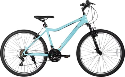 Mountainbike – Voor dames – 21 versnellingen, stalen frame, verende vork – 66 cm wielen, groen