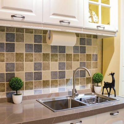 Famanu - Keukenrolhouder RVS zilver, zelfklevend of boorbaar, geschikt voor wand of onderkast – SUS304