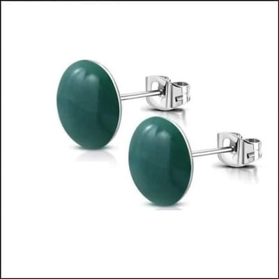 Aramat Jewels | Oorbellen | RVS Ronde Oorbellen Kleurrijk Emaille - Vrolijke Oorstekers | 9mm / Groen | |9mm | Staal | Kinderen, Volwassenen | Verkleurd niet