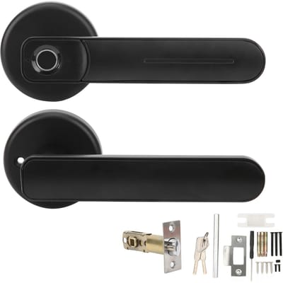 Slim Deurklinkslot Biometrische Vingerafdruk Bluetooth APP Mechanische Sleutel Ontgrendeling voor Thuis Kantoor