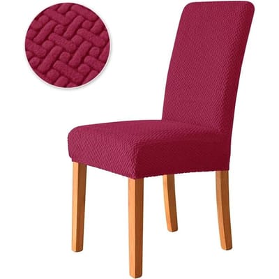Antislip Eetkamerstoelhoezen Gevulde Geruite Stoelmat met Elastische Band Hoge Kwaliteit Stoelzittinghoes voor Keuken Bruiloft Banket 1pc brown