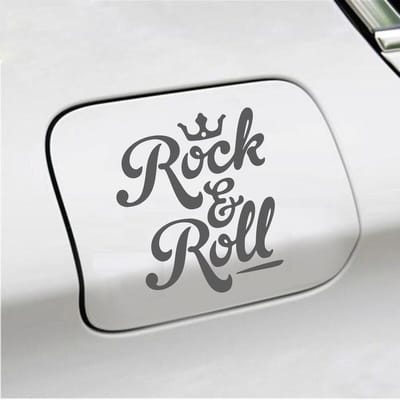 Bumpersticker - Rock & Roll - 11,3 X 13 - Antraciet