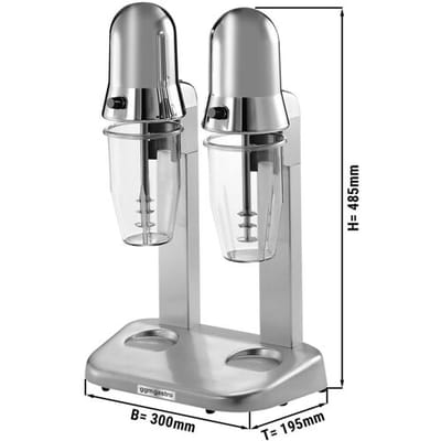 GGM Gastro Spindelmixer PREMIUM - mit 2 Rührwerken - 2x550ml - 2x100 Watt - 1 Geschwindigkeitsstufe Zilver