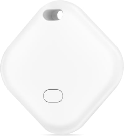 1 stuks sleutelzoeker, Bluetooth-tracker compatibel met Find My (alleen iOS), vervangbare batterij, waterdichte slimme artikelzoeker voor bagage, sleutels, tassen, koffers, huisdieren(wit)