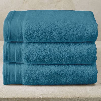 De Witte Lietaer Handdoek Contessa Capri Blue - Set 3 stuks - 50 x 100 cm - Blauw - Katoen