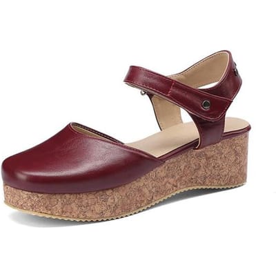 Lilyptuart Klompen Wedge Zomer Buiten Sandalen Schoenen Gesloten Teen Dames Hakken Pak Vrouwelijk Beige Maten Op Damesmode 43 brown