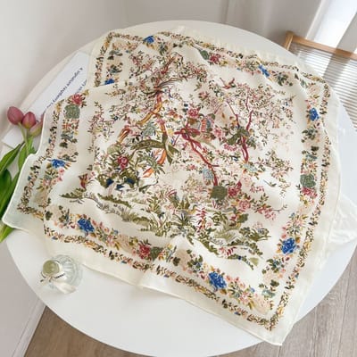 Zijden sjaal-stijl zijden sjaal voor dames - Kleurblokkenprint - Fris en delicaat - Decoratieve shawl over shirts-SJ0254 Benut je gevoel voor mode optimaal!