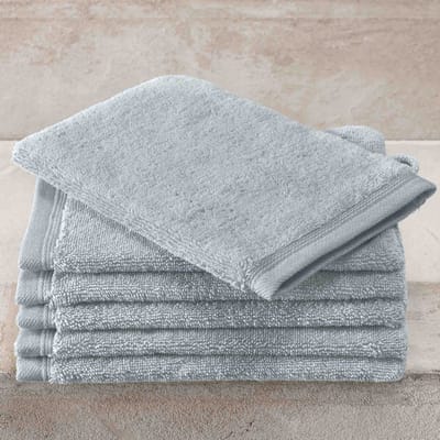 De Witte Lietaer Washandjes Contessa, Ice Blue - 16 x 21 cm - 6 stuks - Katoen