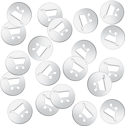 MTTproducts- Boodschappentrolley - 20 Sets - Roestvrij Staal - Winkelwagenmunten - Tokenwagenopener - Draagbaar - Lichtgewicht - Winkelwagenchip