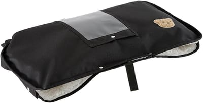 Kinderwagen Handmof - Warme Kinderwagenhandschoenen - Bescherming Tegen Kou - Met Transparant GSM Zakje - 52x30cm - Zwart
