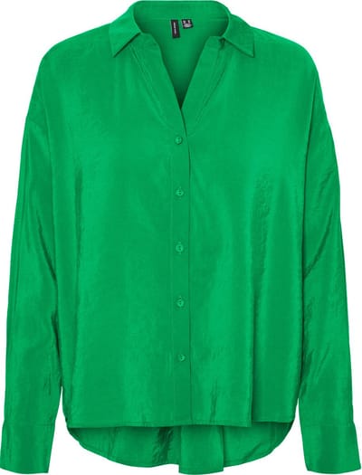 VERO MODA VMQUEENY LS OVERSIZE SHIRT WVN GA NOOS Dames Blouse - Maat S