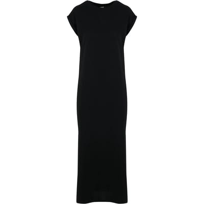 Urban Classics - Viscose Extended Shoulder Lange jurk - XS - Zwart