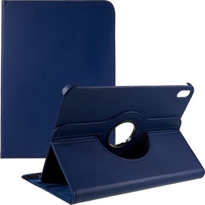 Peachy 360 Rotating bookcase Vegan Leather hoes geschikt voor iPad 10e gen 10.9 inch 2022 - blauw