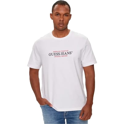 Guess Jeans Gj Cn Reg American Trad T-shirt Met Korte Mouwen Wit S Man