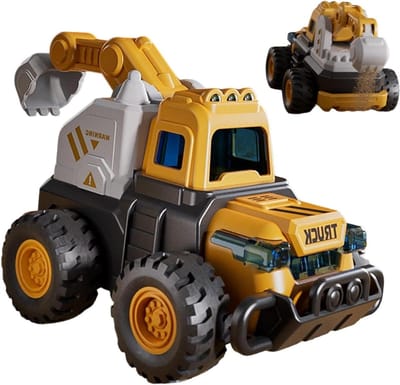 Bouwtruck Speelgoed - Graafmachine Zandbak - Buiten Spelen - Beweegbare Gewrichten - 12 x 8 x 16 cm - Graafmachine