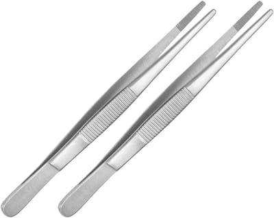 Set van 2 Technische Pincetten 15 cm - Roestvrijstalen Modelbouw en Elektricien Pincetten