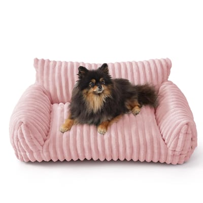 1 Stuks Schattige Couchbed voor Huisdieren, Ondersteunende Kattenbank voor Binnenkatten, Kleine Hondensofa voor Kleine Honden, Roze, 50*40*20cm