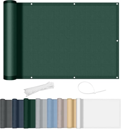 Balkonscherm 90x1000cm Waterdicht Balkonafdekking Inkijkbescherming Ondoorzichtig Balkonomranding Met Oogjes Windscherm UV-bescherming Voor Balkon Tuin Terras-Groen