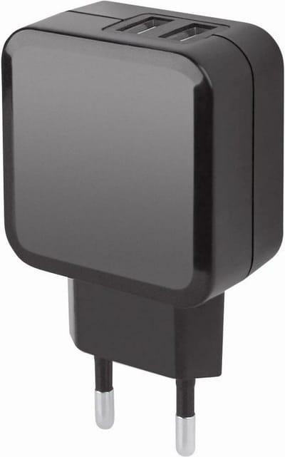 Fontastic 215384 Losse AC Oplader 2 x USB-A - 12W - Zwart