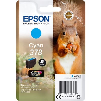 Epson Squirrel enkelverpakking cyaan 378 Claria Photo HD inkt