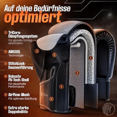 Kickbokshandschoenen met Optimale Schokdemping - Comfortabele MMA Handschoenen voor Sparren en Boksen